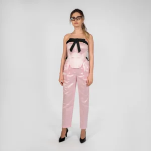 Pantalon din tafta cu pliuri